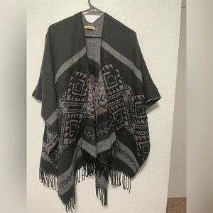 Beautiful dark gray poncho